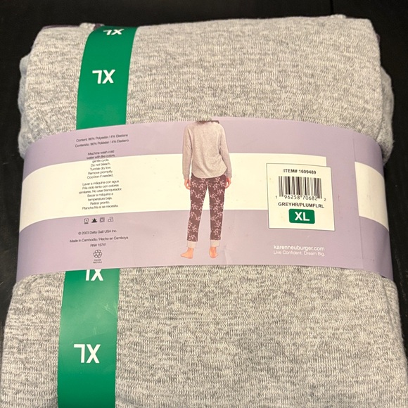 Karen Neuburger Gray and Purple Lounge Set - Picture 3 of 3